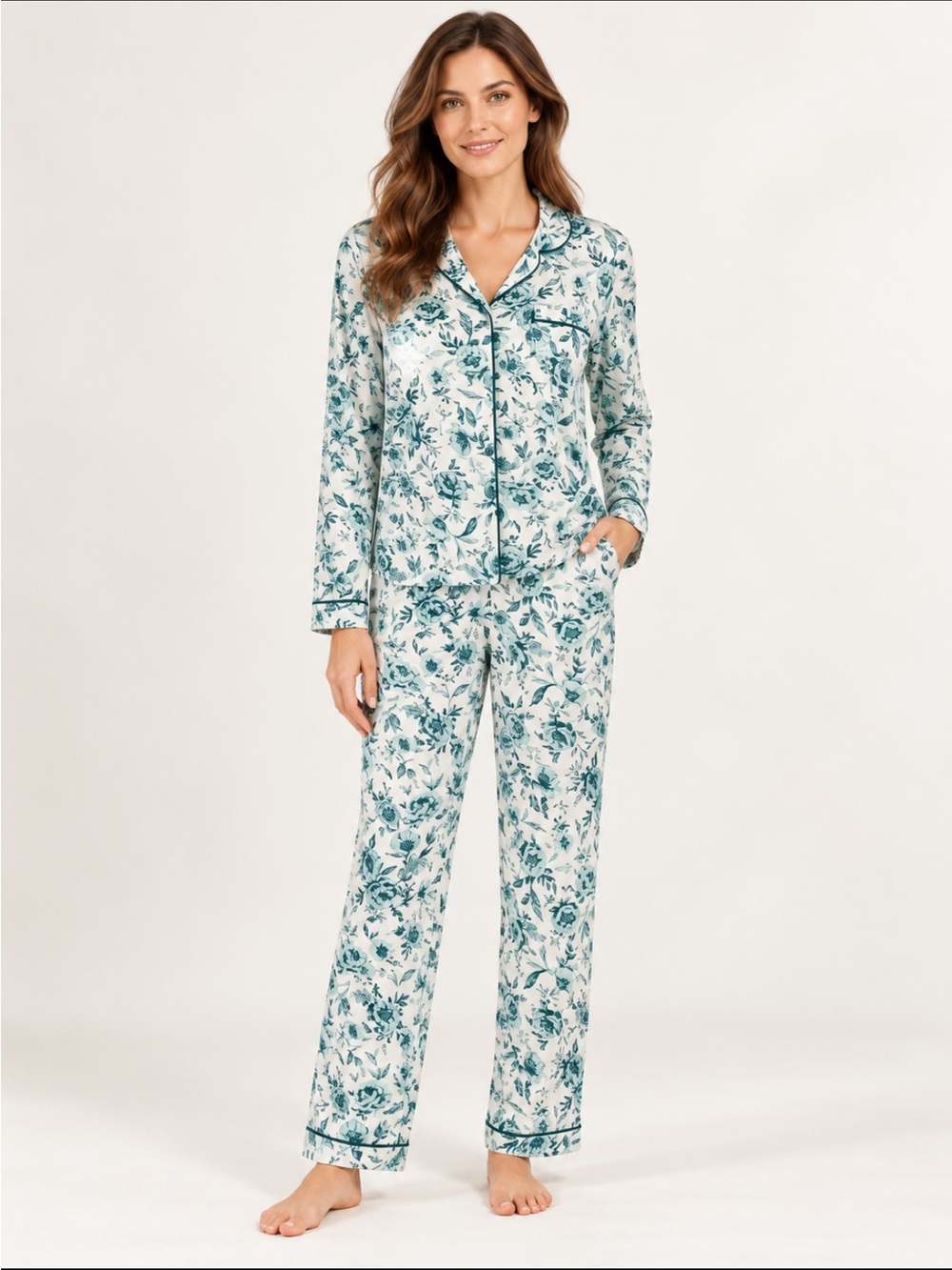 MEMBERS MARK Women’s Knit Pajama/Lounge Set, Long Sleeve/Long Pants Pockets 😍
